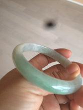 Load image into Gallery viewer, 54mm certified Type A 100% Natural watery sunny green/white  jadeite jade bangle AB78-5444
