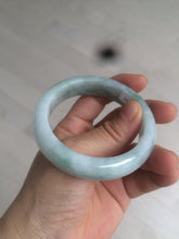 Load image into Gallery viewer, 52.5mm Certified type A 100% Natural green white Jadeite Jade bangle A77-2424
