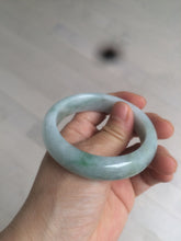 Load image into Gallery viewer, 52.5mm Certified type A 100% Natural green white Jadeite Jade bangle A77-2424
