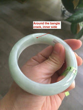 Load image into Gallery viewer, 56.9mm certified type A 100% Natural watery light green chubby jadeite jade bangle A59-1024
