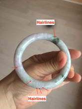 Load image into Gallery viewer, 55.5mm Certified 100% natural Type A green/purple round cut jadeite jade bangle AC23-4227
