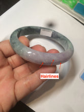 Load image into Gallery viewer, 56.2 mm Type A 100% Natural green/purple Jadeite Jade bangle C21-9809
