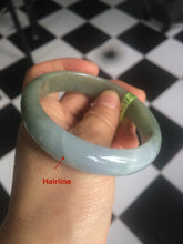 Load image into Gallery viewer, 57.7mm certificated Type A 100% Natural light green/purple Jadeite Jade bangle G74-8401
