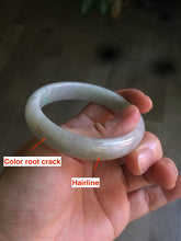 Load image into Gallery viewer, 50.5mm Certified Type A 100% Natural sunny green/white Oval Jadeite Jade bangle F115-0086
