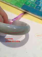 Load image into Gallery viewer, 54.8mm certified type A 100% Natural light green Jadeite Jade bangle  X16-5610
