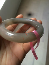 Load image into Gallery viewer, Sale! Certified 52mm 100% Natural icy gray/black nephrite Hetian Jade bangle P8-0976
