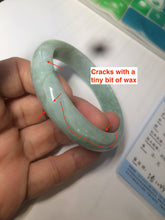 Load image into Gallery viewer, 56.4mm certified Type A 100% Natural sunny green Jadeite Jade bangle U126-2490
