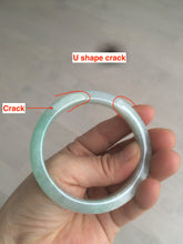 Load image into Gallery viewer, 54mm certified Type A 100% Natural watery sunny green/white  jadeite jade bangle AB78-5444
