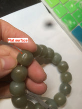 Load image into Gallery viewer, 100% Natural 13.8x13mm green/yellow/brown vintage style nephrite Hetian Jade bead man bracelet HF9
