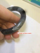 Load image into Gallery viewer, Sale! Certified 53.4mm 100% Natural black/gray round cut nephrite Hetian Jade bangle E9-5546
