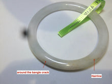 Load image into Gallery viewer, 57mm certificated Type A 100% Natural light green /yellow round cut Jadeite Jade bangle x60-9026
