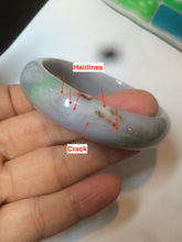 Load image into Gallery viewer, 54.2mm 100% natural type A certified light green/purple/red (FU LU SHOU, 福禄寿) jadeite jade bangle AM35-0063
