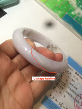 Load image into Gallery viewer, 59.4mm Certified type A 100% Natural light green/light purple/white Jadeite bangle J109-0514
