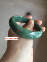 Load image into Gallery viewer, 58mm certified type A 100% Natural dark green jadeite jade bangle D93-9240
