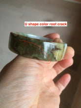 Load image into Gallery viewer, 52mm certified Type A 100% Natural sugar brown/red/green/white oil painting style square Jadeite Jade bangle D3-2745
