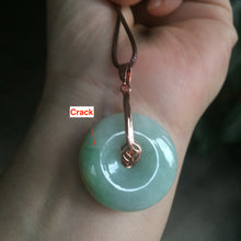 Load image into Gallery viewer, 24.7-29.8mm Type A 100% Natural green/white (green floating flower) Jadeite Jade Safety Guardian Button donut Pendant group AC24
