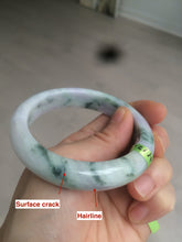 Load image into Gallery viewer, 55.2mm Certified Type A 100% Natural light green/purple/brown authentic Jadeite Jade bangle F86-6199
