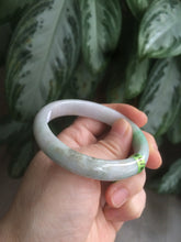 Load image into Gallery viewer, 51mm Certified Type A 100% Natural sunny green/black oval Jadeite Jade bangle AJ9-5097
