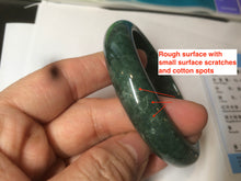 Load image into Gallery viewer, 58mm Certified Type A 100% Natural spinach green/black Jadeite Jade bangle S41-9254
