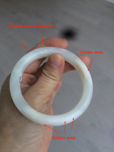 Load image into Gallery viewer, 54.4mm certified 100% Natural white/beige nephrite Hetian Jade bangle HE48-7870
