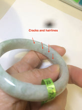 Load image into Gallery viewer, 53mm certificated Type A 100% Natural light green/yellow/purple Jadeite Jade bangle L106-2747
