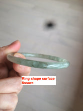 Load image into Gallery viewer, 57.3mm Certified type A 100% Natural icy light green/gray slim round cut Jadeite Jade bangle X112-2217
