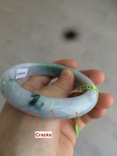 Load image into Gallery viewer, 57.4mm certified Type A 100% Natural green/purple Jadeite Jade bangle AE6-6198
