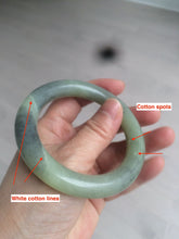 Load image into Gallery viewer, 54.6mm certified 100% Natural green/black nephrite(籽料青花) seed material round cut hetian Jade bangle HT23-5521 卖了
