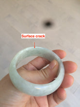 Load image into Gallery viewer, 51.5mm certified type A100% Natural light green white oval Jadeite Jade bangle AQ6-9925
