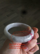 Load image into Gallery viewer, 56.9mm 100% natural Type A light purple/gray/white jadeite jade bangle Z20
