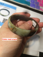 Load image into Gallery viewer, 51mm certified Type A 100% Natural sugar brown square Jadeite Jade bangle H152-2751
