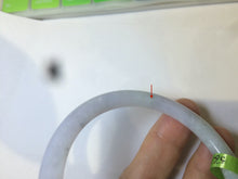 Load image into Gallery viewer, 55.7mm certified 100% natural green/white/purple round cut jadeite jade bangle E52-5262
