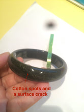 Load image into Gallery viewer, 56.9mm 100% Natural dark green/black nephrite Hetian Jade bangle A46-0983 卖了
