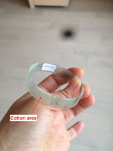 Load image into Gallery viewer, 50mm Certified Type A 100% Natural light white/green floating flowers super thin jadeite jade bangle AK22-4969
