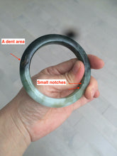 Load image into Gallery viewer, 54.5mm Type A 100% Natural dark green and white Jadeite Jade bangle AR67-4812
