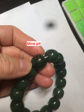 Load image into Gallery viewer, 卖了 14x13mm 100% Natural dark green/yellow/black vintage style nephrite Hetian Jade bead bracelet HF26
