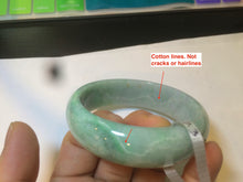 Load image into Gallery viewer, 55.4mm type A 100% Natural green Jadeite Jade bangle E67
