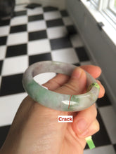 Load image into Gallery viewer, 51.5mm Certified Type A 100% Natural light green/purple/gray oval shape Jadeite Jade bangle B67-5185
