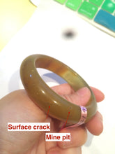 Load image into Gallery viewer, 52.9mm 100% Natural yellow/red/orange/gray Xiu Jade (Serpentine) (The Origin of Life) bangle A30
