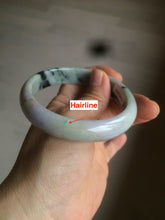 Load image into Gallery viewer, 58.6mm 100% natural type A certified light green/purple/red (FU LU SHOU, 福禄寿) jadeite jade bangle AQ3-0726
