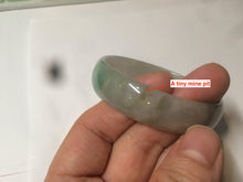 Load image into Gallery viewer, 52.7mm Type A 100% Natural icy sunny green/purple/gray/black Jadeite Jade bangle AT49
