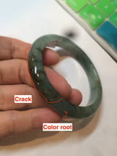 Load image into Gallery viewer, 53.3mm certified Type A 100% Natural watery dark green/black Jadeite Jade bangle C26-1722
