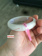Load image into Gallery viewer, 55mm Certified Type A 100% Natural white/beige Jadeite Jade bangle L52-7215
