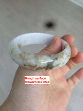 Load image into Gallery viewer, 55mm type A 100% Natural light purple white Jadeite Jade bangle AM1
