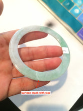 Load image into Gallery viewer, 53.7mm certificated Type A 100% Natural sunny green Jadeite Jade bangle A82-4958
