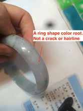 Load image into Gallery viewer, 57.4mm certified Type A 100% Natural light green/purple/gray Jadeite Jade bangle AM39-0734
