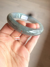 Load image into Gallery viewer, 56mm Certified type A 100% Natural smoky gray/black Jadeite bangle AF11-5972
