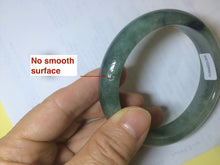 Load image into Gallery viewer, 57.5mm Certified Type A 100% Natural green/gray Jadeite Jade bangle Q22-8672
