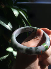 Load image into Gallery viewer, 56.8mm certificated Type A 100% Natural white/green/purple Jadeite Jade bangle E47-6211
