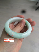 Load image into Gallery viewer, 52.5mm Certified Type A 100% Natural sunny green/white Jadeite Jade bangle R84-14548
